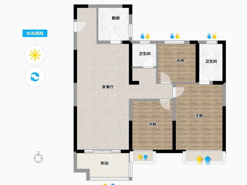 山东省-济南市-金地湖城风华-100.01-户型库-采光通风