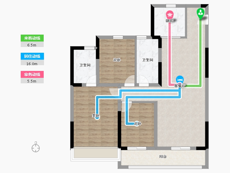 江苏省-南通市-中骏世界城丨FUNWORLD-92.00-户型库-动静线