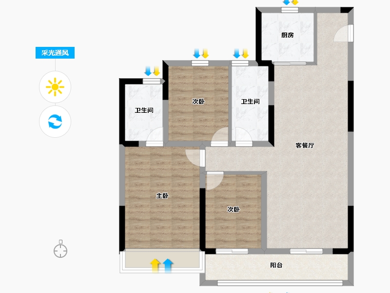 江苏省-南通市-中骏世界城丨FUNWORLD-92.00-户型库-采光通风