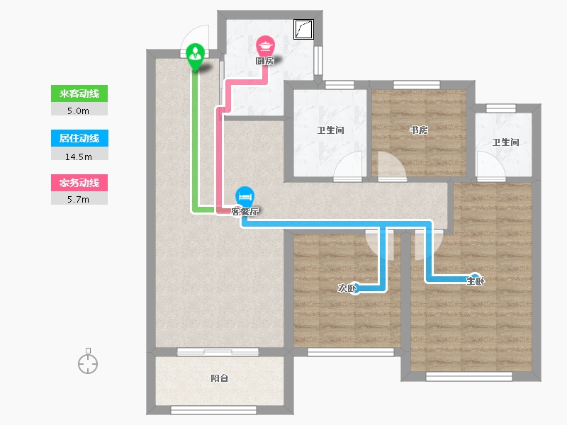 山东省-济南市-绿地新里璞园-80.00-户型库-动静线