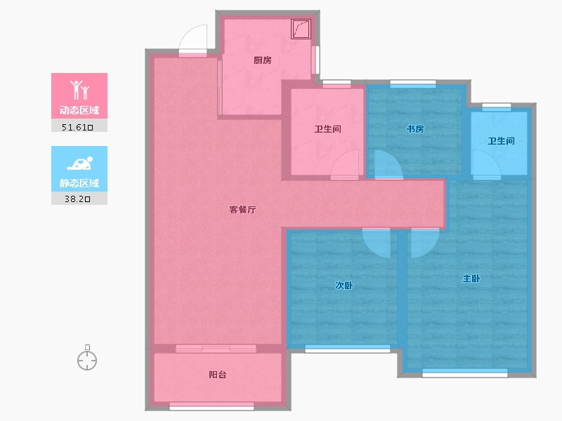 山东省-济南市-绿地新里璞园-80.00-户型库-动静分区