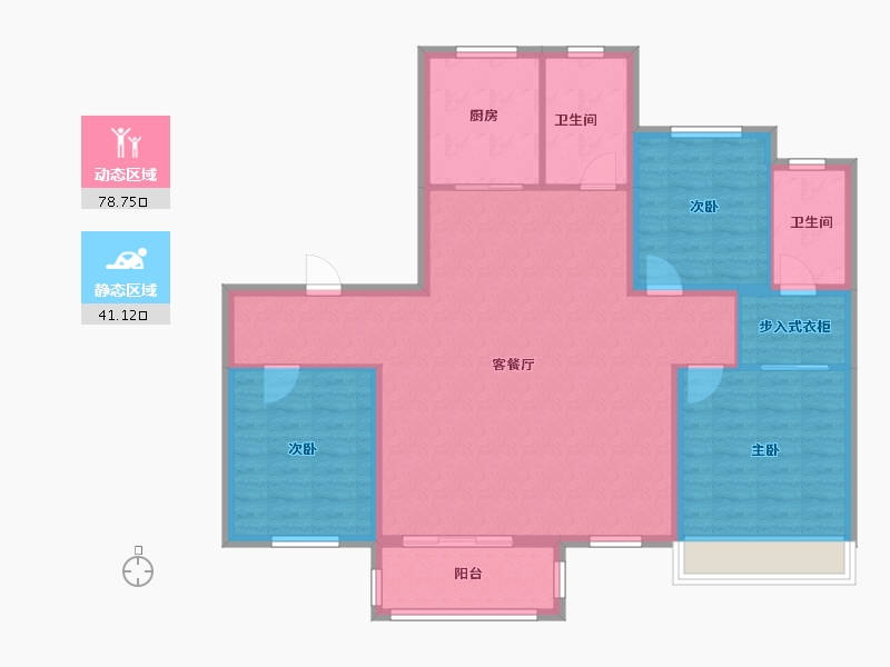 山东省-济南市-绿地新里璞园-108.80-户型库-动静分区