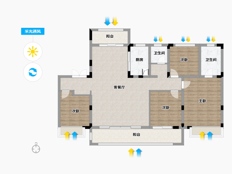 山东省-济南市-中博谦山-128.01-户型库-采光通风