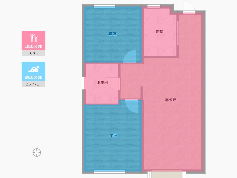 辽宁省-大连市-大华公园世家-65.47-户型库-动静分区