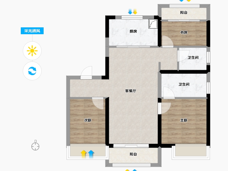 山东省-济南市-市中国岳城-73.00-户型库-采光通风