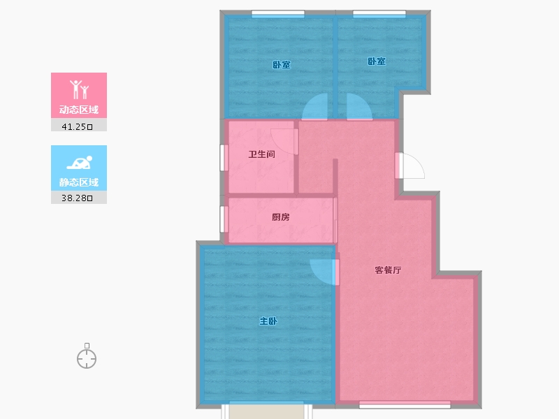 辽宁省-大连市-大华公园世家-72.01-户型库-动静分区