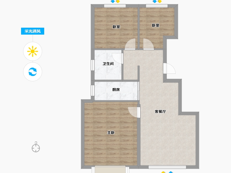 辽宁省-大连市-大华公园世家-72.01-户型库-采光通风