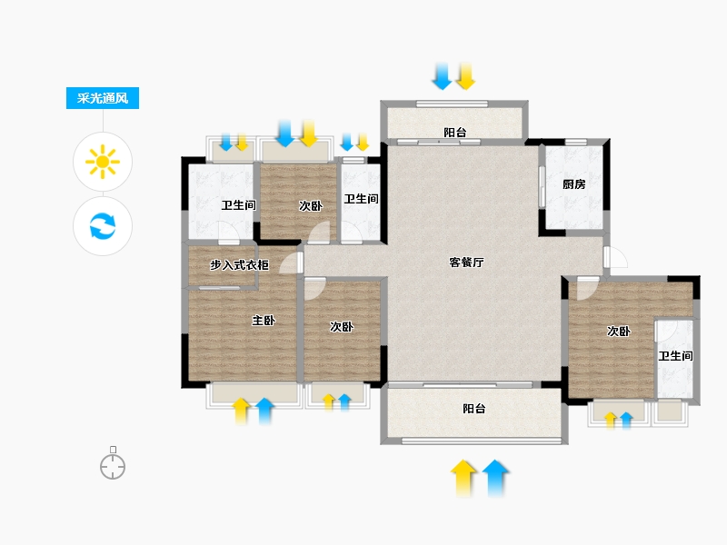 江苏省-南通市-龙信·骏园-176.00-户型库-采光通风