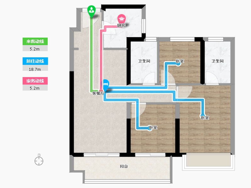 浙江省-嘉兴市-悦宸里-78.40-户型库-动静线