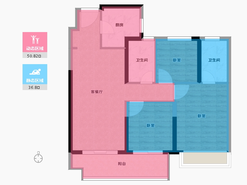 浙江省-嘉兴市-悦宸里-78.40-户型库-动静分区