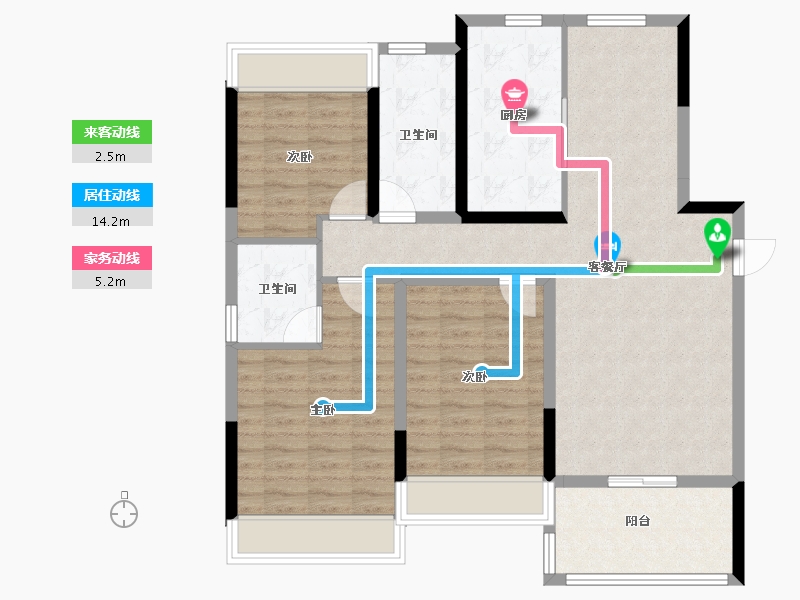 江苏省-南通市-首开紫宸江湾-103.20-户型库-动静线