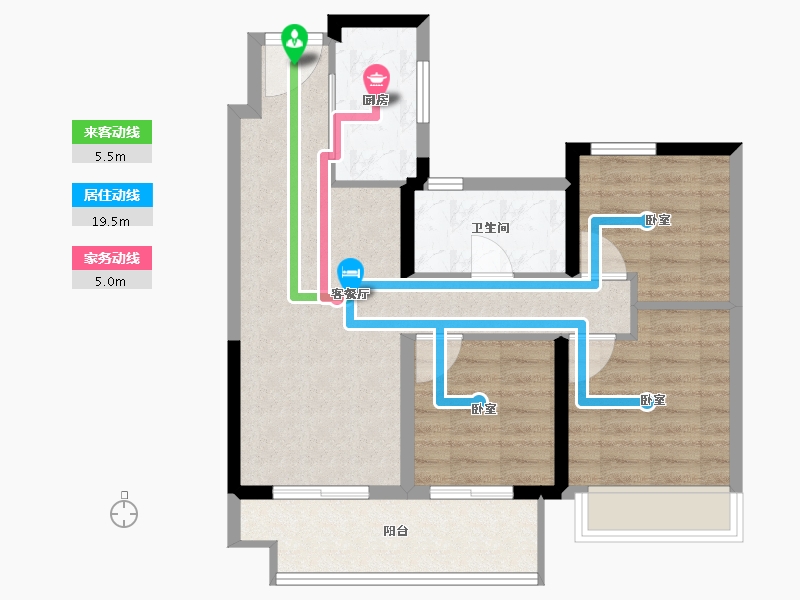 浙江省-嘉兴市-悦宸里-71.20-户型库-动静线