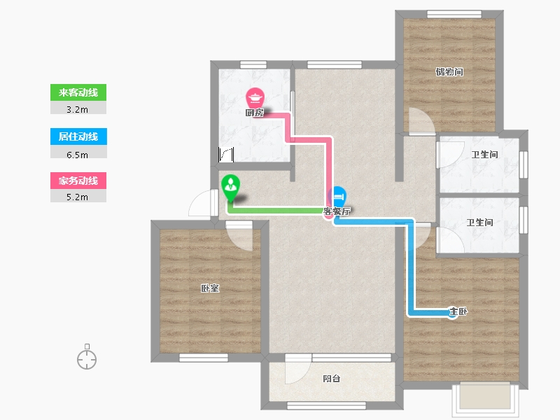 辽宁省-大连市-中海公园上城-91.79-户型库-动静线