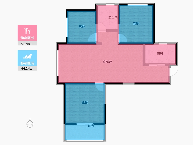 河南省-郑州市-佳源·名门橙邦-85.60-户型库-动静分区