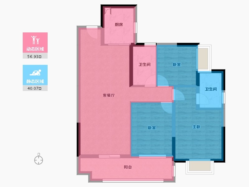 广东省-深圳市-中国铁建·观山云邸-86.41-户型库-动静分区