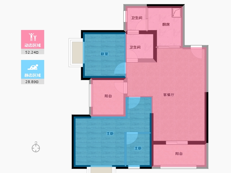 广东省-深圳市-半山悦海花园​-71.20-户型库-动静分区