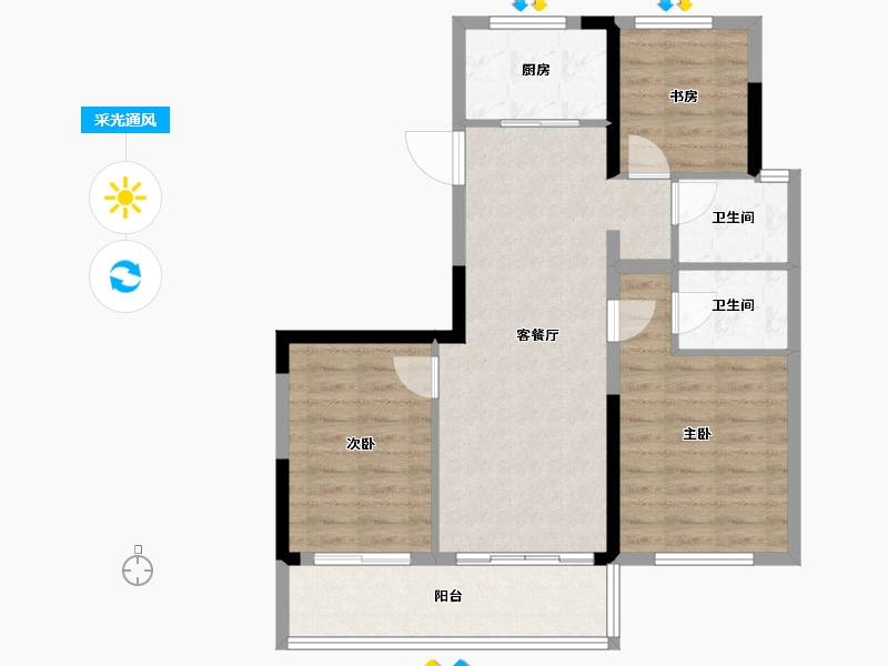 福建省-福州市-首开国仕府-76.82-户型库-采光通风