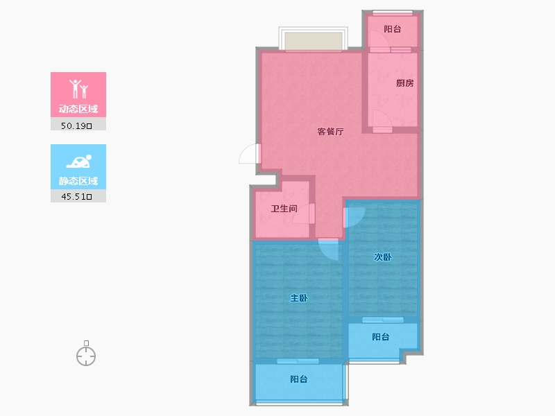 山东省-济南市-紫薇阁山庄-84.80-户型库-动静分区