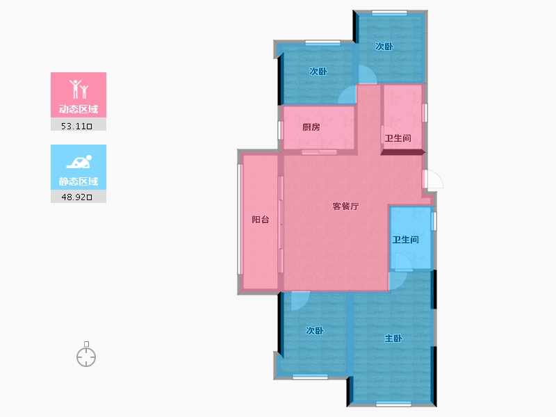 福建省-福州市-龙湖盛天兰园春江天玺-92.00-户型库-动静分区