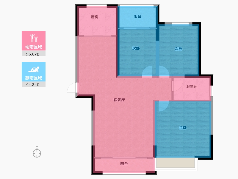 河南省-郑州市-东街花园安置区工程部-91.00-户型库-动静分区