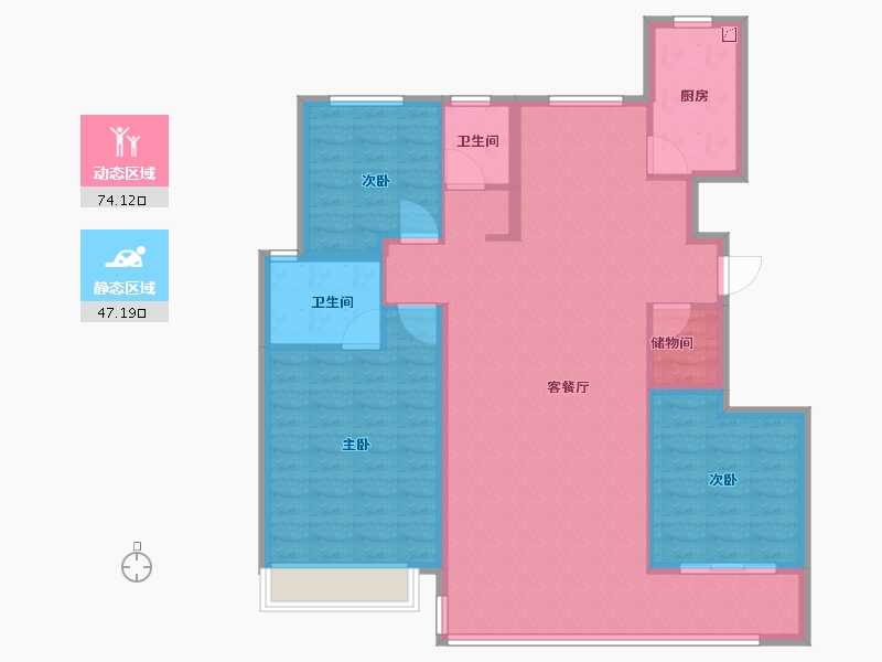 山东省-济南市-越秀麓端府-97.45-户型库-动静分区