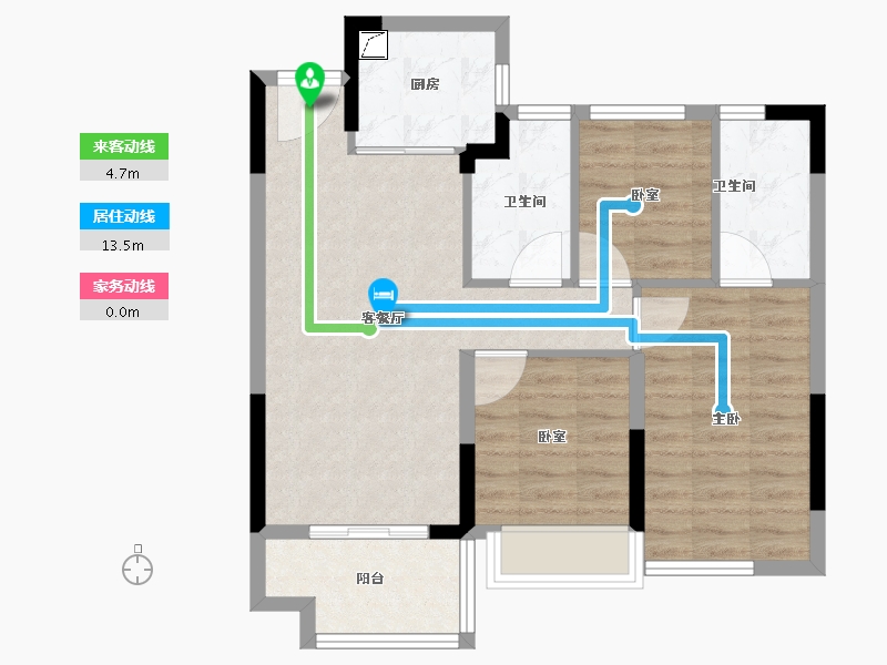 福建省-福州市-融创福州府-70.96-户型库-动静线