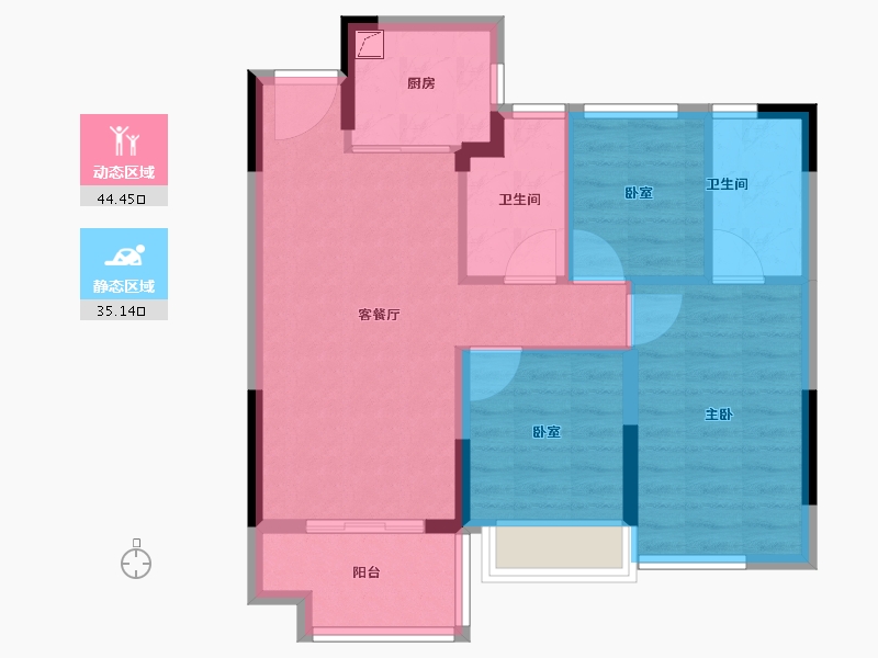 福建省-福州市-融创福州府-70.96-户型库-动静分区