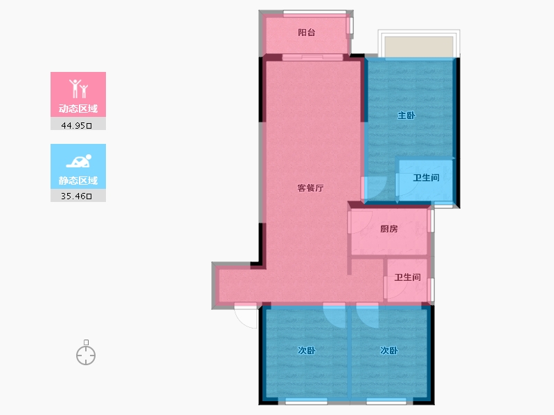 河南省-郑州市-孔雀城-80.00-户型库-动静分区