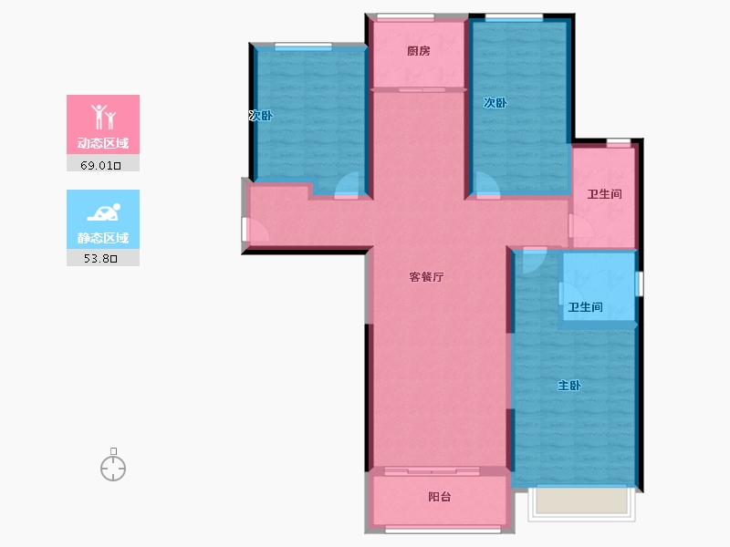 河南省-郑州市-升龙·栖樾府-110.00-户型库-动静分区