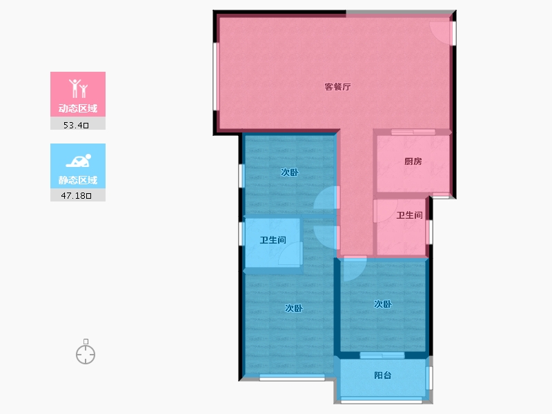 河南省-郑州市-升龙·栖樾府-90.00-户型库-动静分区