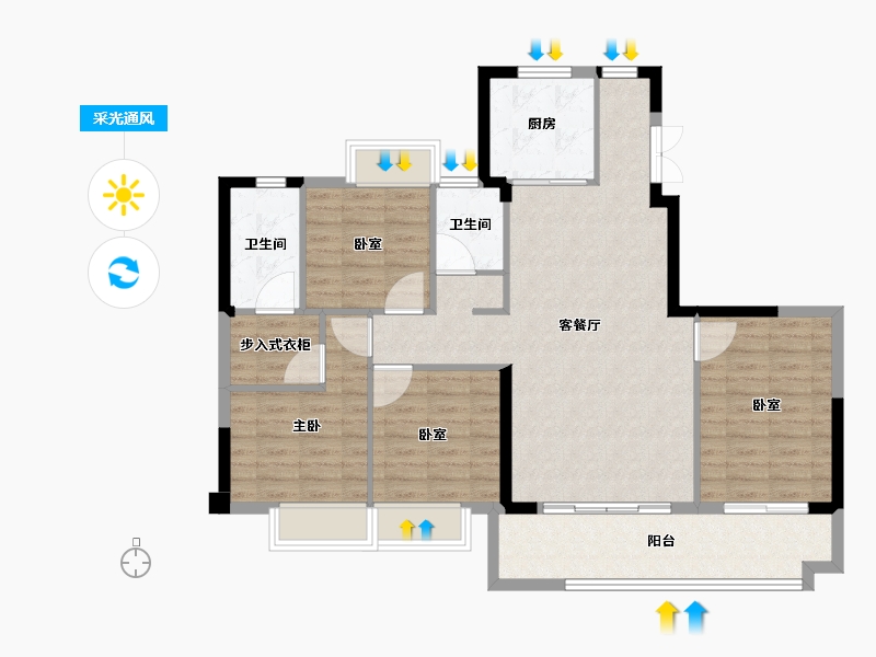 福建省-福州市-榕发悦乐郡-104.00-户型库-采光通风