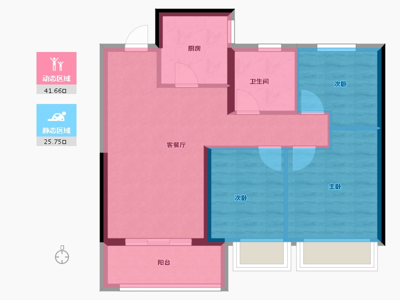 河南省-郑州市-万科大都会-60.00-户型库-动静分区