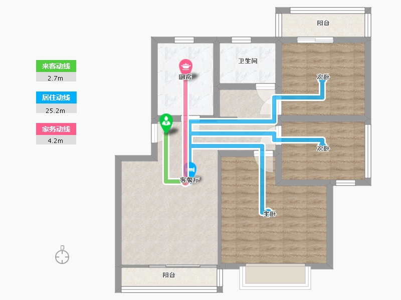 浙江省-杭州市-钱江三苑-82.00-户型库-动静线