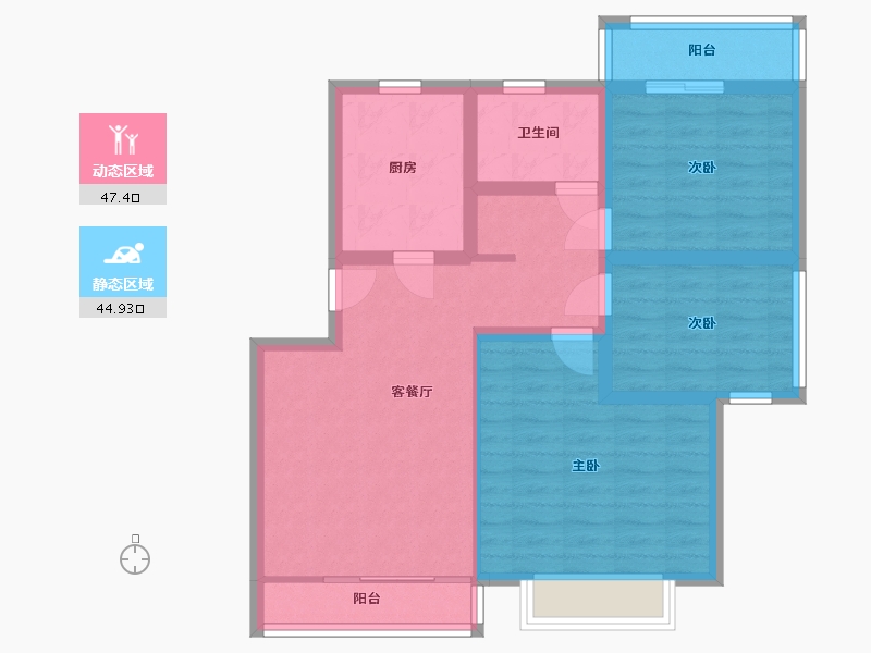 浙江省-杭州市-钱江三苑-82.00-户型库-动静分区