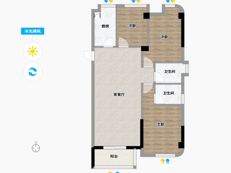 福建省-福州市-武夷澜庭-81.00-户型库-采光通风