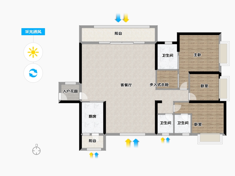 广东省-深圳市-半山悦海花园​-144.00-户型库-采光通风