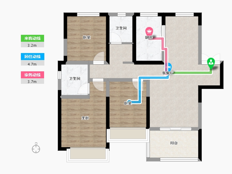 河南省-郑州市-建业比华利庄园-86.60-户型库-动静线