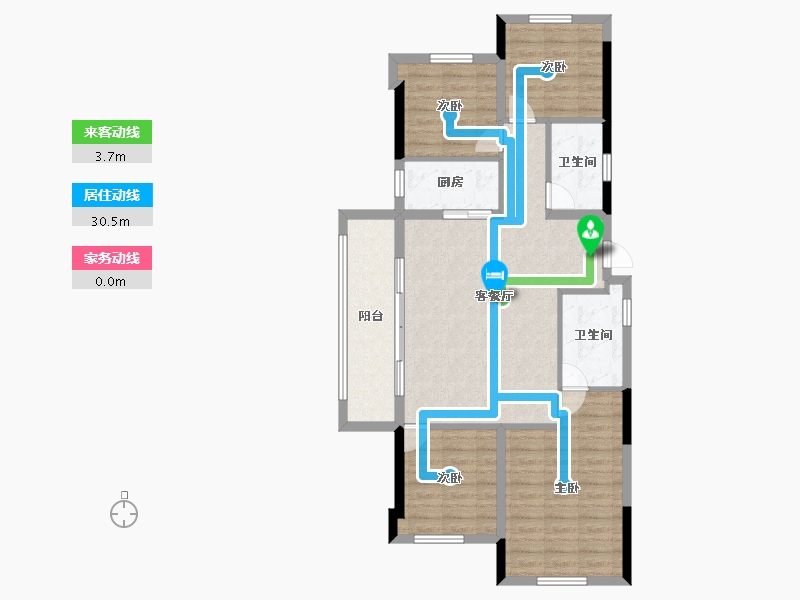 福建省-福州市-龙湖盛天兰园春江天玺-92.08-户型库-动静线