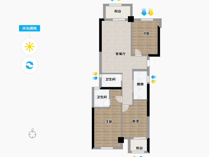 福建省-福州市-名城紫金轩-80.80-户型库-采光通风