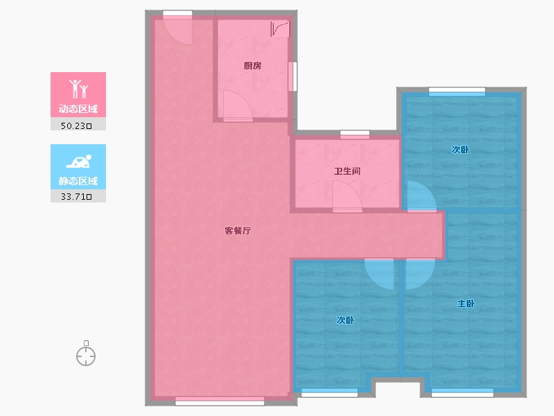 黑龙江省-哈尔滨市-深哈中心松江序-83.00-户型库-动静分区