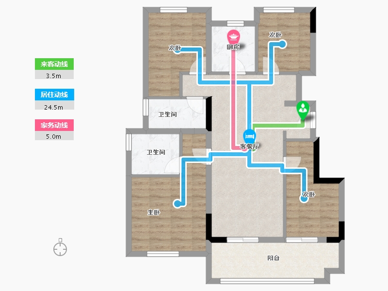 福建省-福州市-龙湖盛天兰园春江天玺-87.20-户型库-动静线