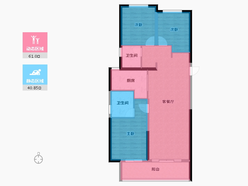 河南省-郑州市-万科翠湾中城​-92.00-户型库-动静分区