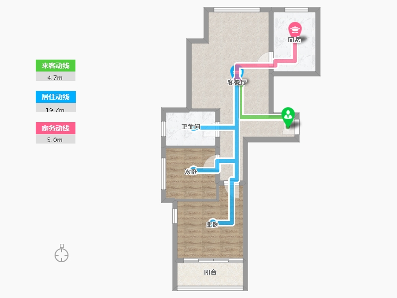 浙江省-杭州市-水韵康桥康盛苑-59.65-户型库-动静线