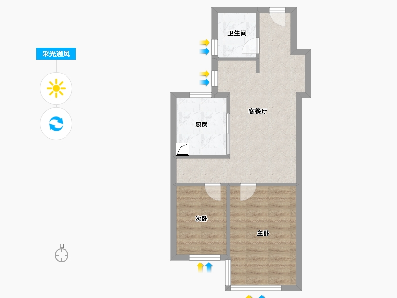 山东省-济南市-旭辉银盛泰中心-50.00-户型库-采光通风