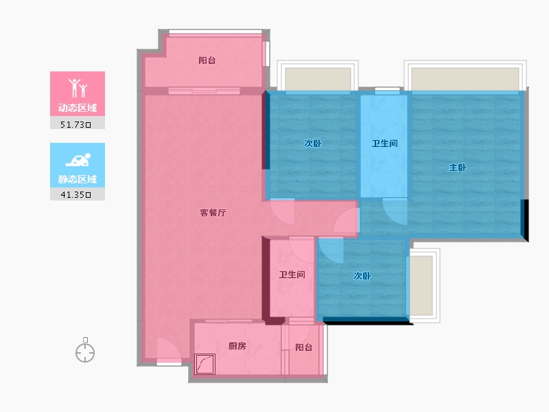 广东省-梅州市-君悦世家-87.00-户型库-动静分区