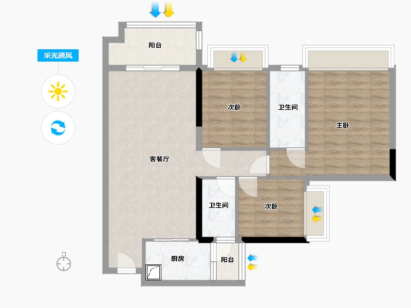 广东省-梅州市-君悦世家-87.00-户型库-采光通风