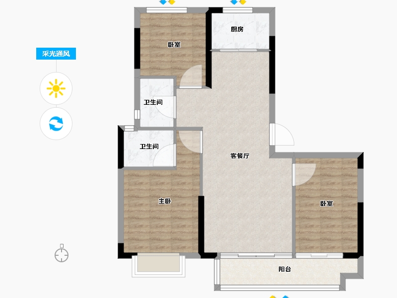 福建省-福州市-融信澜宸-88.01-户型库-采光通风