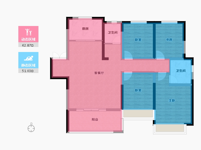 河南省-郑州市-建业比华利庄园-101.10-户型库-动静分区