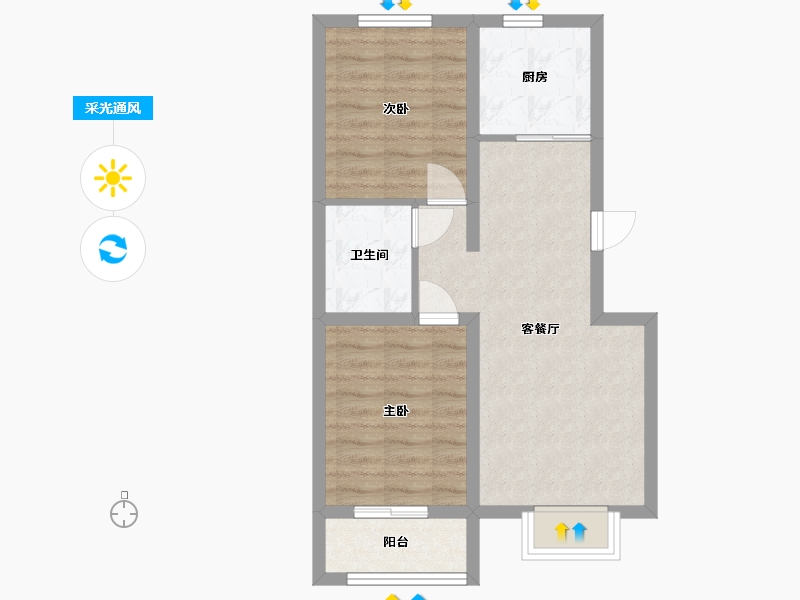 河北省-唐山市-富春山居-69.00-户型库-采光通风