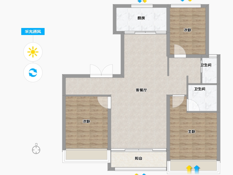 山东省-德州市-名匠华府-101.00-户型库-采光通风